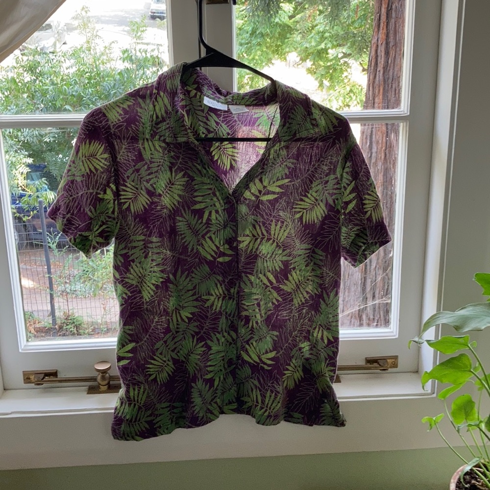 purple tropical shirt